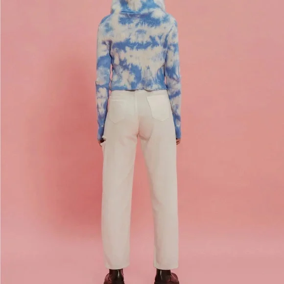 NWT Cider White Highwaist Straightleg Rip Jeans - Picture 3 of 5